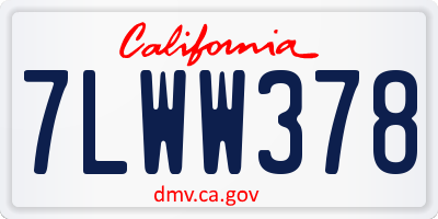 CA license plate 7LWW378