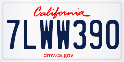 CA license plate 7LWW390