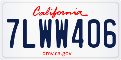 CA license plate 7LWW406