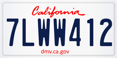 CA license plate 7LWW412