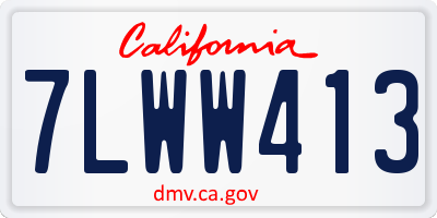 CA license plate 7LWW413