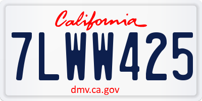 CA license plate 7LWW425