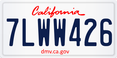 CA license plate 7LWW426