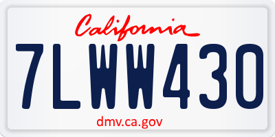 CA license plate 7LWW430