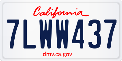 CA license plate 7LWW437