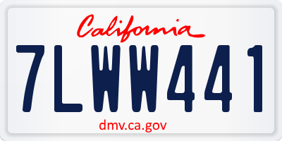CA license plate 7LWW441