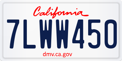 CA license plate 7LWW450