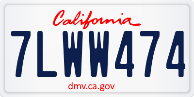 CA license plate 7LWW474