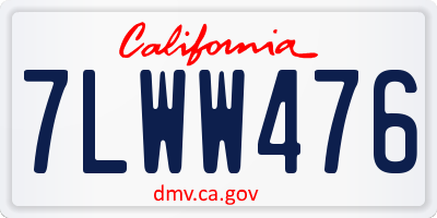 CA license plate 7LWW476