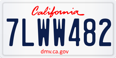 CA license plate 7LWW482