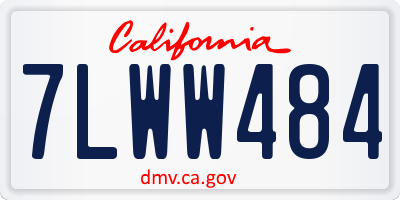 CA license plate 7LWW484