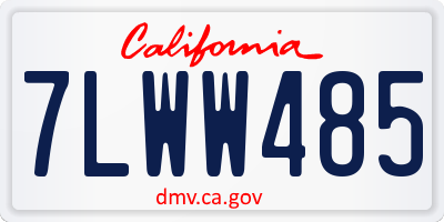 CA license plate 7LWW485