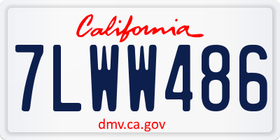 CA license plate 7LWW486