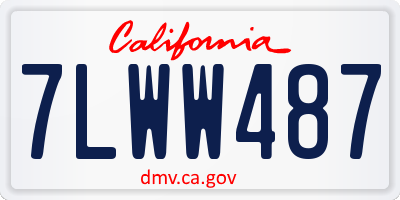 CA license plate 7LWW487