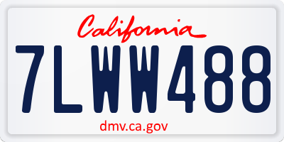 CA license plate 7LWW488