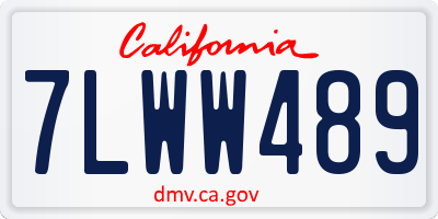 CA license plate 7LWW489