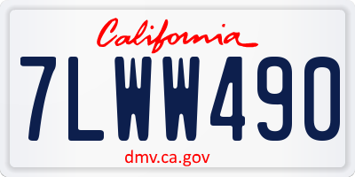 CA license plate 7LWW490