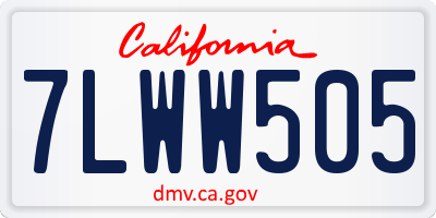 CA license plate 7LWW505