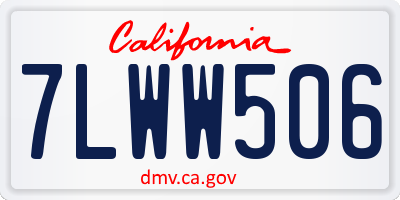 CA license plate 7LWW506