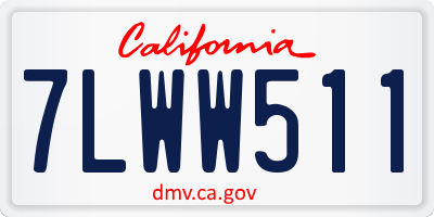 CA license plate 7LWW511