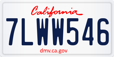 CA license plate 7LWW546