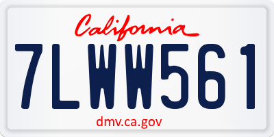 CA license plate 7LWW561