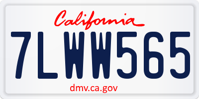CA license plate 7LWW565