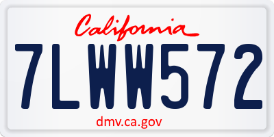 CA license plate 7LWW572