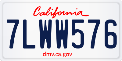 CA license plate 7LWW576