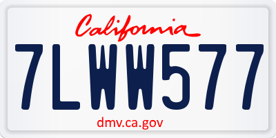 CA license plate 7LWW577