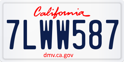 CA license plate 7LWW587