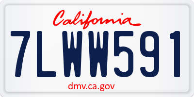 CA license plate 7LWW591
