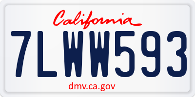 CA license plate 7LWW593