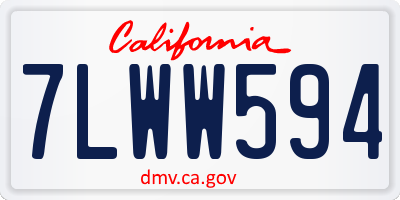 CA license plate 7LWW594
