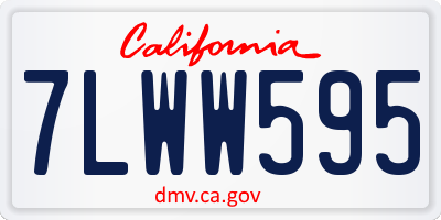 CA license plate 7LWW595