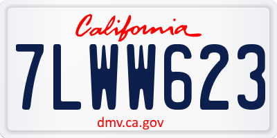 CA license plate 7LWW623