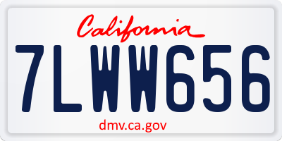 CA license plate 7LWW656