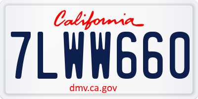 CA license plate 7LWW660