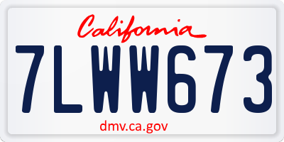 CA license plate 7LWW673