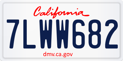 CA license plate 7LWW682