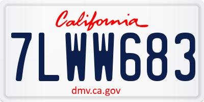 CA license plate 7LWW683
