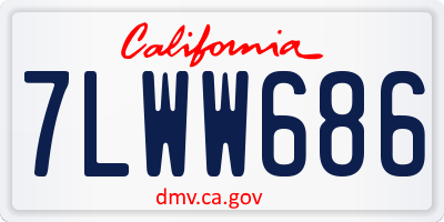CA license plate 7LWW686