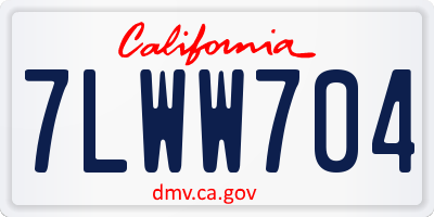 CA license plate 7LWW704