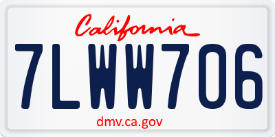 CA license plate 7LWW706
