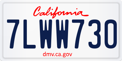 CA license plate 7LWW730