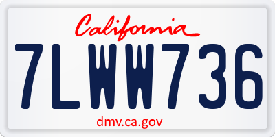 CA license plate 7LWW736