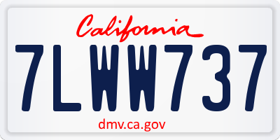 CA license plate 7LWW737