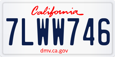 CA license plate 7LWW746