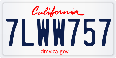 CA license plate 7LWW757
