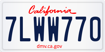 CA license plate 7LWW770